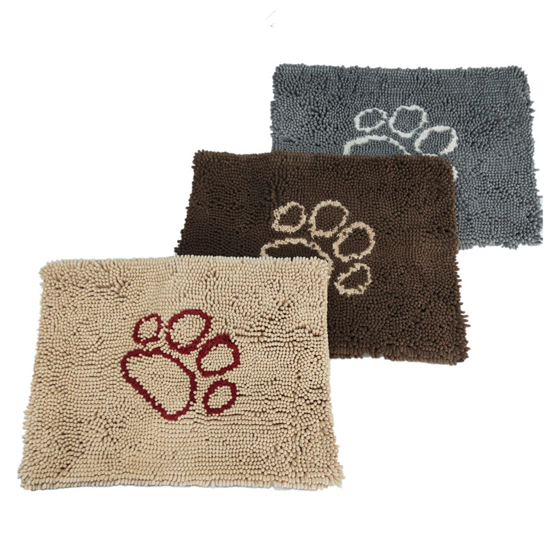 Anti-slip chenille dog pet mat